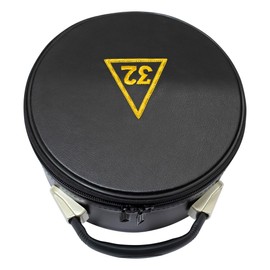 UK EMPIRE GROUP Masonic Scottish Rite 32nd Degree Crown Cap Case Hand Embroidered Emblem, Freemason Hat Carrying Box