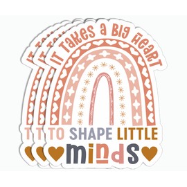 3Pcs It Takes A Big Heart to Shape Little Minds Sticker - Rainbow Appreciation Sticker - Teacher Sticker - Water Bottle Tumbler Sticker
