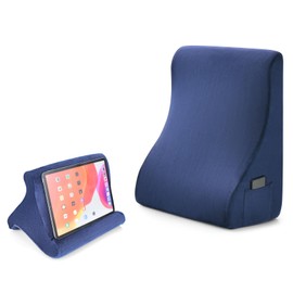 Giantex Bed Wedge Pillow for Sleeping, 7.5 Inch Triangle Pillow Wedge for Neck Back Leg Support, Wedge Pillow for Machine Washable Plush Cover, Side Pockets, Navy