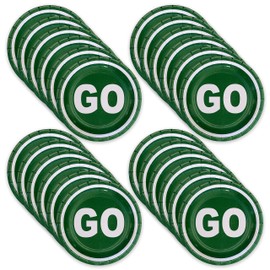 Havercamp GO sign Plates (24 pack)! 24 Round Dessert Plates. Great for Train/Railroad Events, Transportation Parties, Kid's Birthday Party, Train Collectors', Retirement Party, Father's Day