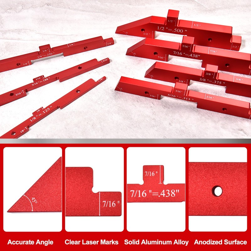 LEONTOOL 4-in-1 Woodworking Router Table Setup Bars, 7Pcs Aluminum Precision