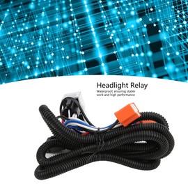 1Set H4 Relay Harness, H4 Headlight Relay Harness H4 Wiring Harness Headlight Relay Kit, DC 12V 80A PE Waterproof Cord Kit Headlamp Brightener, High Heat without Hardening