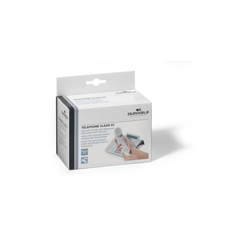 Durable Telephone Clean 578502 Fleece Cleaning Cloths Pack of 50