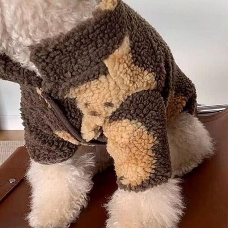Pet Plush Clothes Cute Pattern Winter Comfortable Warm Dog Cat