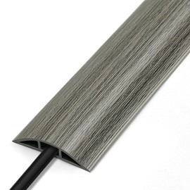 Cubiertas de cable para cables en el piso de 6 pies, cubierta de cable para piso, gestión de cables de piso gris de madera, protector de cable para evitar desplazamientos de cables, cubiertas