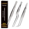 Tangoowal Kitchen Cooking Tweezers Culinary,3 Piece Set Stainless Steel Tweezer