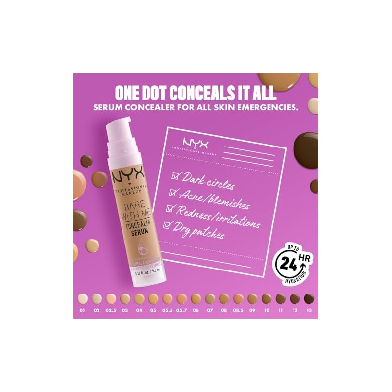 NYX Professional Makeup Bare With Me Concealer Serum, suero corrector