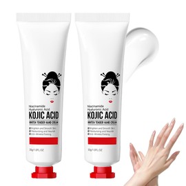 2PCS Kojic Acid Crema para Mano, Crema de manos con ácido hialurónico y niacinamida, hidrata las manos, crema de manos anti-agrietación no pegajosa