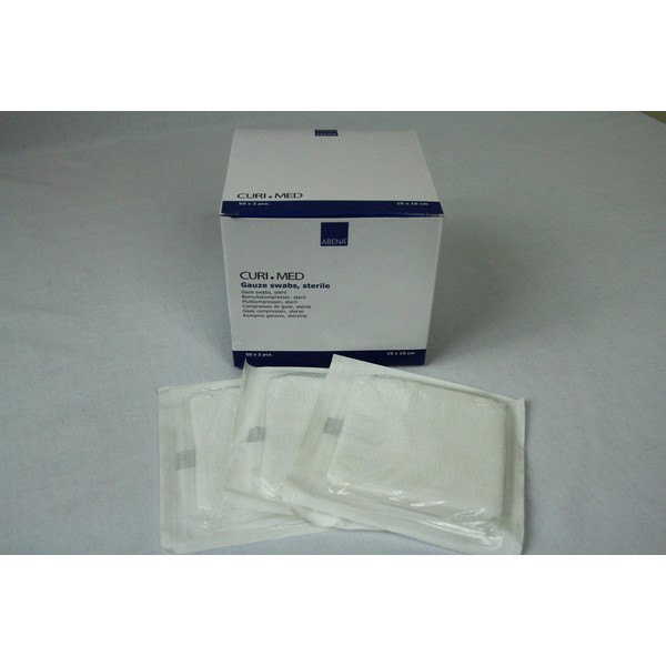 Pack of 100 – Sterile Gauze Compresses – White – 10 x 10 cm, Pack of 100