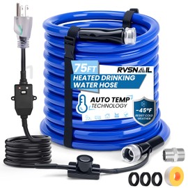 75FT Heated Drinking Water Hose for RV, Heated Water Hose Freeze Protection Down to -45°F, Lead and BPA Free, Smart Temperature Control, Ideal for RV, Camping, and Home