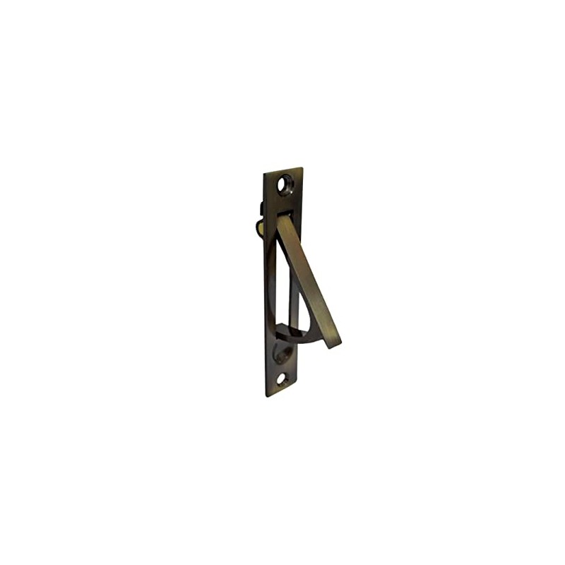 QCAA Solid Brass Edge Pull, 4", Antique Brass, 1 Pack,