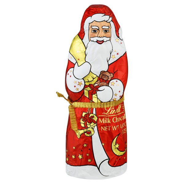 Lindt Santa Milk Chocolate Candy, Christmas Chocolate Santa, 4.4 oz. (2023)