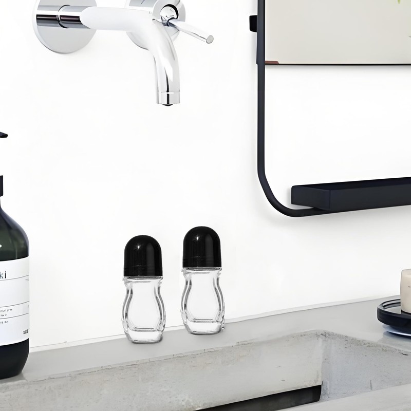 2 Pcs Glass Empty Roller Bottles, Deodorant Roll On Bottles