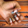 BelleVive 24 Pieces Square Press On Nails, Long False Nails,