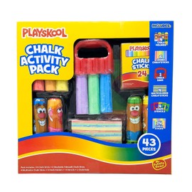 Playskool Chalk Activity Pack, Outdoor Play, 43 Pieces Total, Washable and Non-Toxic