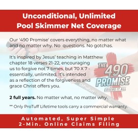ProTuff 17" Silt Net Pool Skimmer – 2 Year Unconditional Free Replacement – Durable Fine Mesh Net for Silt & Debris – Heavy-Duty Aluminum Frame, Deep Bag for Easy Cleaning