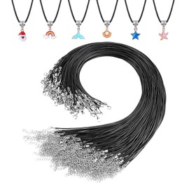 10 Pcs Waxed Necklace Cord, 1.5mm Adjustable Necklace String with Lobster Clasp for DIY Jewelry Making, Necklaces and Bracelets, Durable and Easy to Use (Black)