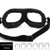 kucehiup Vintage Aviator Goggles Motorcycle Goggles (Black frame clear lenses)