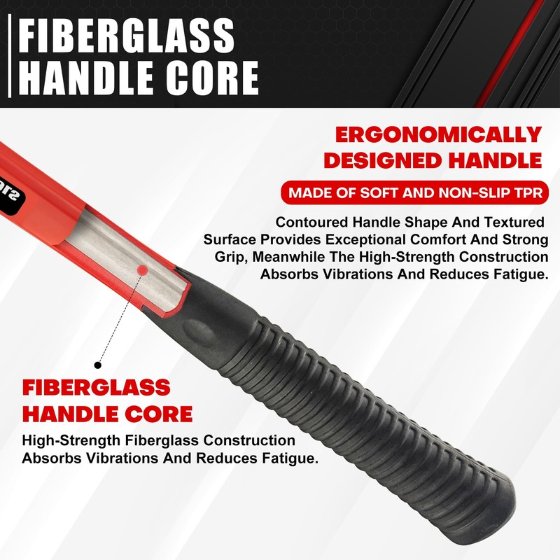 C&T 3-Piece Hammer Set, Jacketed Fiberglass Solid Brass Non-Sparking Hammers,