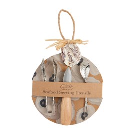 Mud Pie Seafood Serving Utensils, approx 5 3/4", TAN