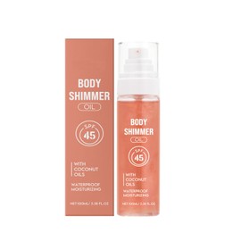 TBTFW Body Glow Oil, Rosy Shimmer Body Oil, Lightweight and Non Stick, Suitable for All Skin Tones (3.38 Oz)