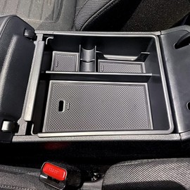 Center Console Organizer Tray Compatible with Hyundai Tucson Limited 2022 2023 2024 Tucson Hybrid Accessories, Automatic Transmission Only,SEL Only for Hybrid SEL,Armrest Secondary Storage Box,Black