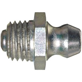 Alemite 2103 Metric Fitting, Straight, 8 mm x 1 mm (Pitch) Taper Metric Thread, 5/8" OAL, 1/4" Shank Length, 9 mm Hex Size, Conforms to German Standard DIN71412, M8" Metric