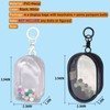 4pcs Clear Figure Display Bag with Keychain Pompom Ball Portable