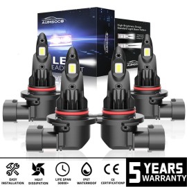 AUIMSOCO Led Headlight 4X Bulbs For Dodge Charger Scat Pack 392 Widebody Sedan 2020 2022