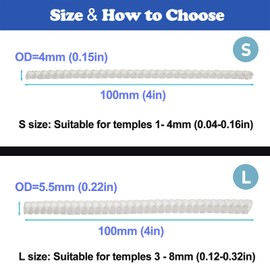 Omnful Glasses Ear Cushion, Non Slip Eyeglass Ear Cushions, Anti-Slip Comfort Eyeglasses Temple Tips Sleeve Retainer, Eye Glass Ear Grips for Glasses Sunglasses (5 Pairs Black L Size)