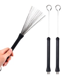MFUOE 2 Pcs Drum Brushes Retractable Drum Sticks Brush with Portable Storage Bag for Rock Jazz Folk Drum Sticks