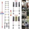 10.5FT Aluminium Telescoping Ladder Attic Ladder Pull Down Telescoping Loft