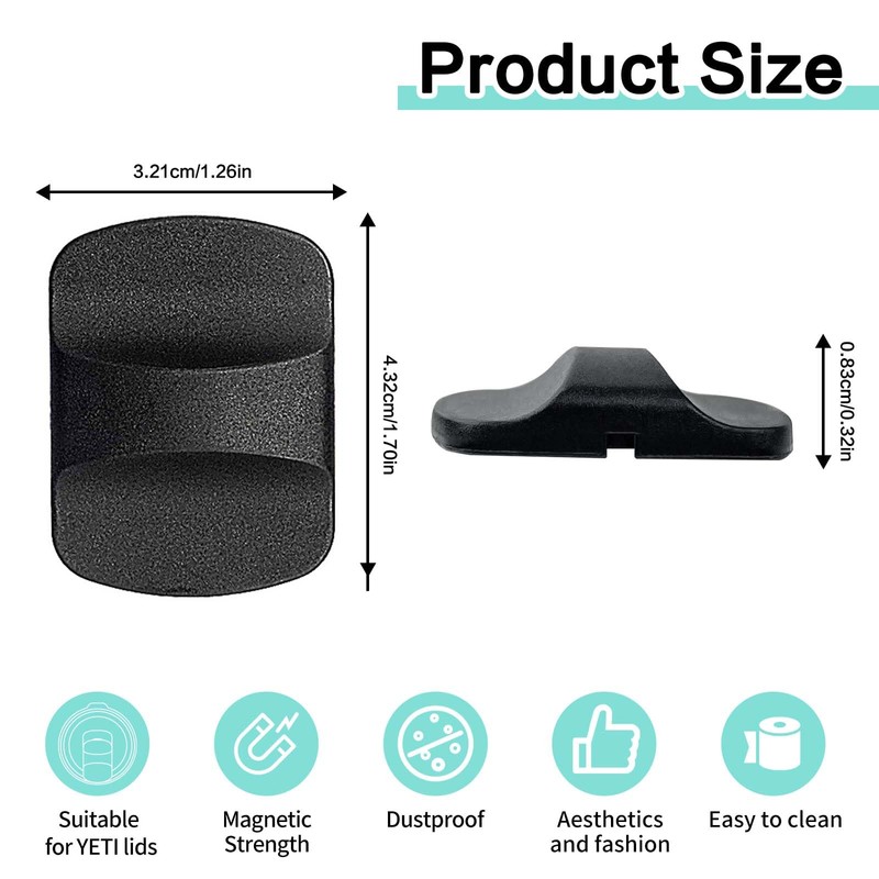 4Pack Magnetic Slider Replacement Block Compatible with YETI Rambler 10