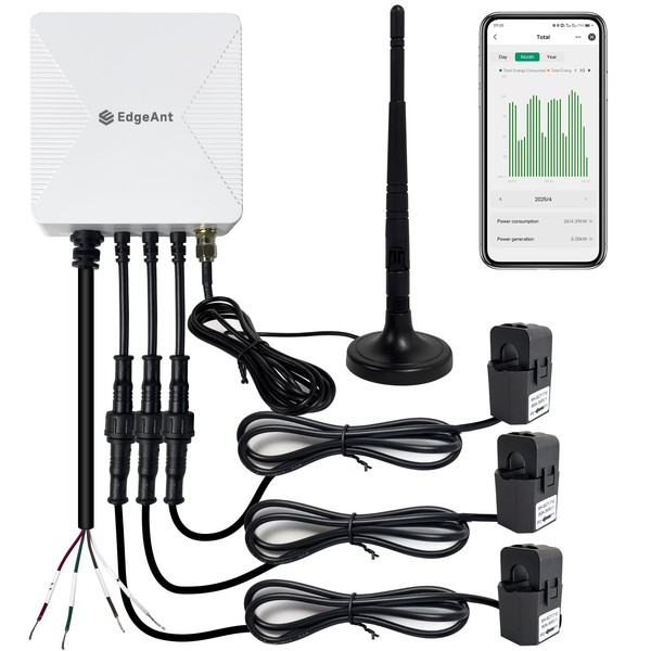 WiFi Energy Monitor with 3 x 80A Terminals, Smart Home