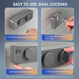 Contraxump Scalable Clothesline Extendable with High Load Capacity, Extendable Washing Line Resistance for Indoor and Outdoor Balcony, Double Rope 4.2 m (Grey)