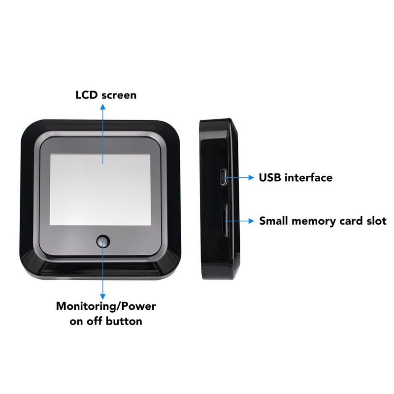 Digital Door Viewer, 2.4in Screen Monitor 0.3MP Camera 120 Degree