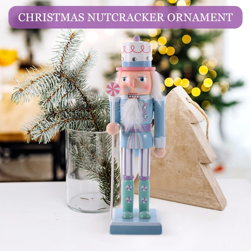 Gatuida Nutcracker Christmas Decorations: 25cm Wooden Nutcracker Soldier Traditional Xmas