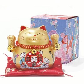 Maneki Neko Money Box Figurine for Good Luck, Increase Luck and Money Ceramics, Accessories, Entrance, Cat Figurine, Prosperous Business, Stylish, Housewarming, Opening Celebration, Present, Gift