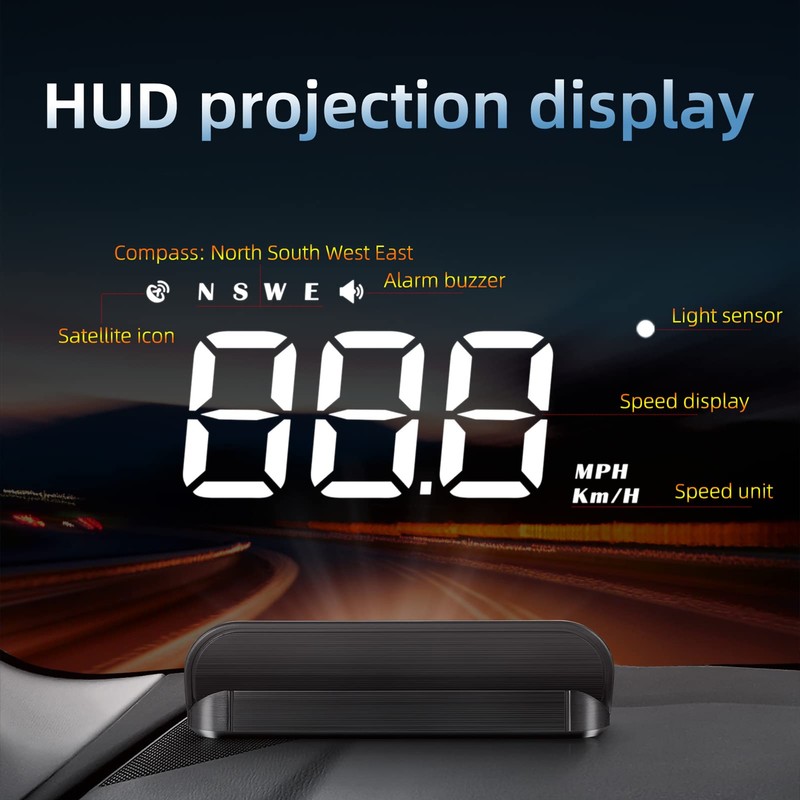 Car HUD 3.5 inch Head-up Display Windshield Projecter Digital Vehicle