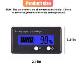 ZIMISI 12V 24V 48V 60V 72V Golf Cart Battery Capacity Indicator with Alarm, Digital Battery Voltage Monitor Gauge, LCD Display Voltmeter Tester for Lithium Batteries&Lead-Acid Batteries (Blue)