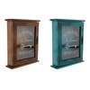 Wall-Mounted Wooden Key Holder Cabinet Organizing Blue