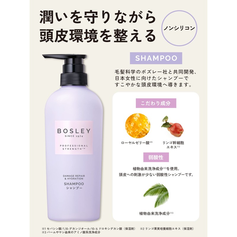 Bosley Shampoo, Refill, Relaxing Flower Scent, 11.8 fl oz (320