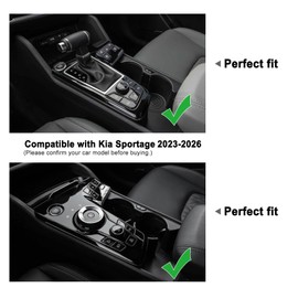 ANFOKAS Compatible with Kia Sportage 2026 2025 2024 2023 Accessories NQ5 Car Interior Center Console Organizer Armrest Storage Box Armrest Cover Insert Tray -Black