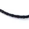Silverline Twisted Braided Rope Black Leather Cord 19 Inch Chain