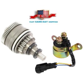H&H bros Starter Bendix Drive w/ Relay Solenoid For Polaris Ranger 800 4x4 6x6 2010-2017