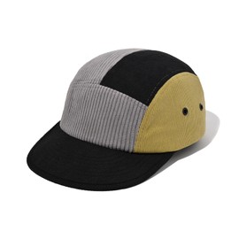 CLAPE Unisex 5 Panel Cap Corduroy Baseball Cap Flat Brim Snapback Cap Adjustable Low Profile Cap UV Protection Peaked Cap Unstructured Dad Cap