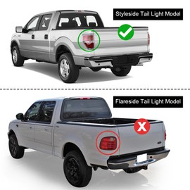 LED Tail Lights Assembly Fit For 2009-2014 Ford F150 2/4 Door Pickup Rear Brake Lamps, Chrome Housing Driver & Passenger Side BL3Z13405B BL3Z13404B, Luces Traseras, Faros Traseros