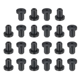 PATIKIL Silicone Rubber Grommet, 22 Pcs 3/16"(4mm) Drill Hole, 1/16"(2mm) Inner Dia. Top Hat Wire Gasket Rubber Hole Plug for Wiring Irrigation System Firewall, Black