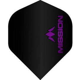 Mission Black Logo Dart Flights - 100 Micron - Standard, purple