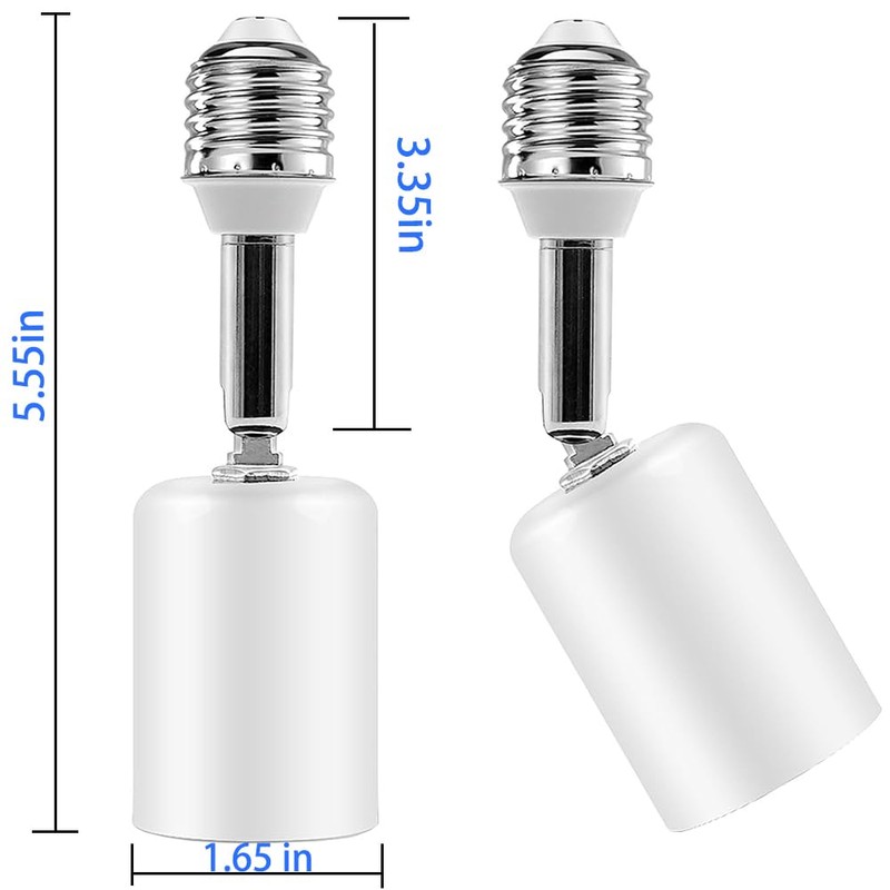 Ceramic & Metal E26 Light Socket Extender,150w-Heat-resistant-Ideal for Light Holder